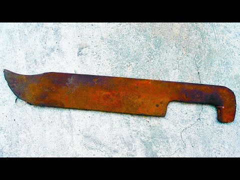 Видео: Реставрация Ржавого Гигантского Ножа Ручной Работы