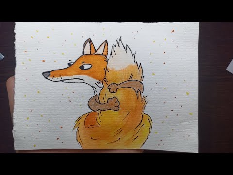 Видео: Рисунок акварелью / Лисица
