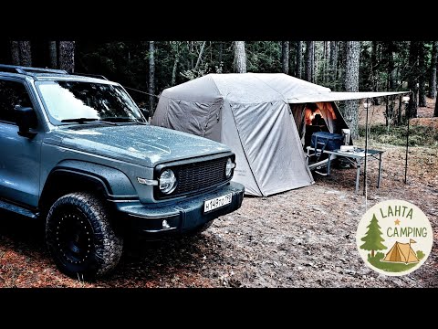 Видео: Осенний кемпинг на берегу залива. [ASMR camping]