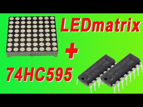 Видео: Управление светодиодным матричный индикатором через регистр 74HC595.matrixLED shift