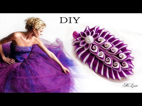 Видео: ЗАЖИМ ДЛЯ ВОЛОС, МК / Заколка Канзаши, МК / DIY Kanzashi HairClip