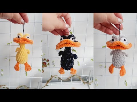 Видео: Смешная уточка брелок крючком, утка крючком, брелок крючком
