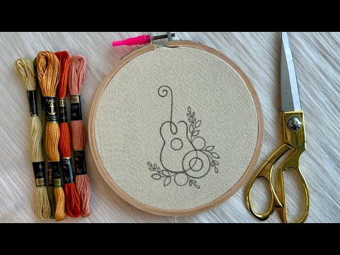 Видео: ОЧЕНЬ ПРОСТАЯ ВЫШИВКА ГИТАРЫ С ЦВЕТАМИ 🥰 РУКОВОДСТВО ПО ВЫШИВКЕ ДЛЯ НАЧИНАЮЩИХ! Бесплатная схема ...