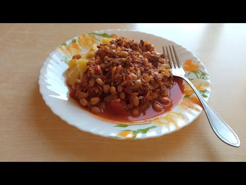 Видео: Тушковані овочі з квасолею і фаршем. Чілі кон карне.