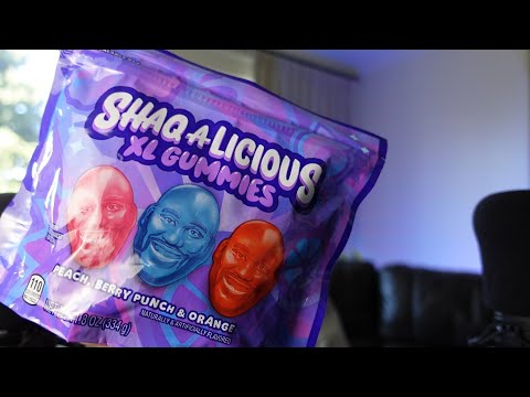 Видео: ASMR Поедание XL Shaq Gummies 🍬 | Жевательные конфеты, мукбанг и звуки рта