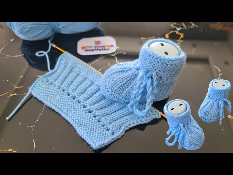 Видео: Пинетки для новорожденных - Выкройка для вязания прямыми спицами - Детские пинетки, модели носков
