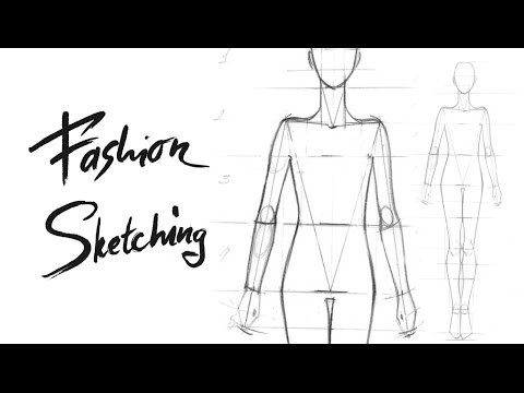 Видео: Построение фигуры с опорой на две ноги для Fashion скетча. Видео урок по построению женской фигуры.