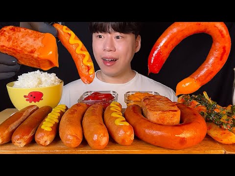Видео: SUB) Корейская еда рис с колбасой мукбанг асмр