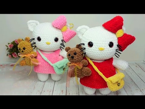 Видео: МК HELLO KITTY И МИНИ-МИШКА ❤ 3-Я ЧАСТЬ (довязываем и оформляем голову)