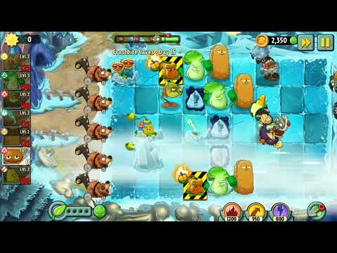 Видео: PvZ 2 Frostbite Caves (Замороженные Пещеры) день 15