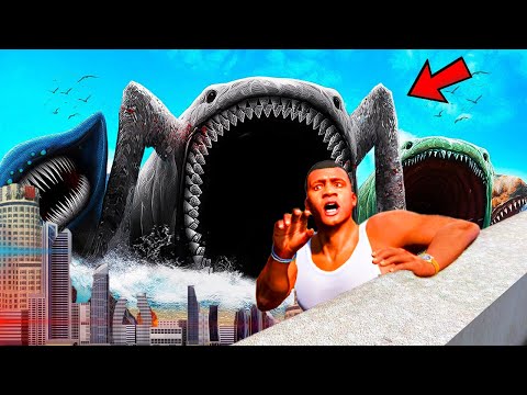 Видео: ТЕҢІЗ МОНСТРЫ ҚАЛАНЫ БАСЫП АЛДЫ (GTA V)