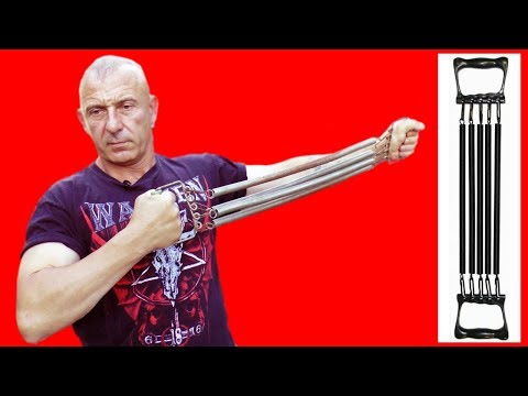 Видео: Упражнения с эспандером для мужчин и женщин в домашних условиях. Пружинный эспандер