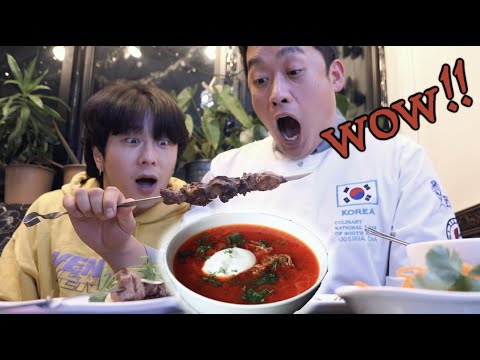 Видео: реакция корейского знаменитого шеф повара, впервые пробовавшего борщ, шашлык