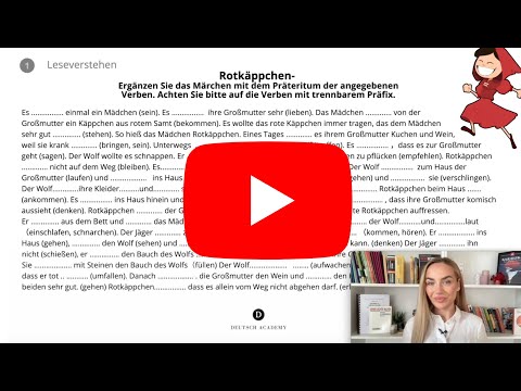 Видео: Rotkäppchen in PRÄTERITUM 🇩🇪Червената шапчица в минало просто НЕМСКИ  език- УПРАЖНЕНИЕ с подробности
