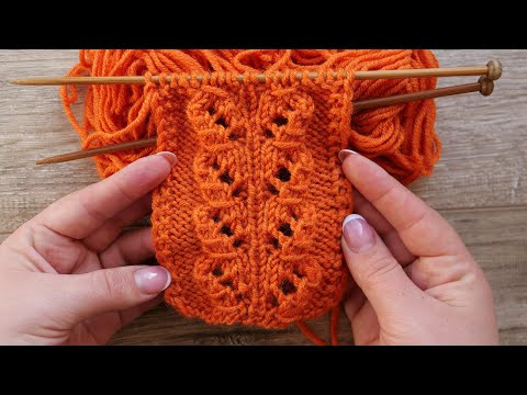 Видео: Узор «Ажурные сердечки» спицами 🧡 «Hearts» knitting pattern