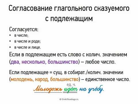 Видео: Согласование глагольного сказуемого с подлежащим (8 класс, видеоурок-презентация)