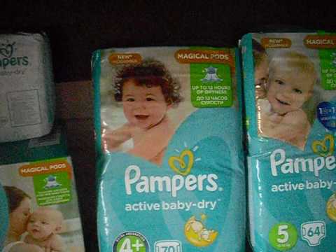 Видео: Подгузники Pampers active-baby общий обзор-подгузник внутри