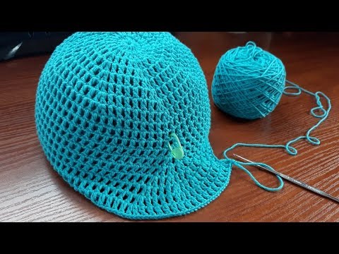 Видео: Кепка - уточка крючком. Часть 2.