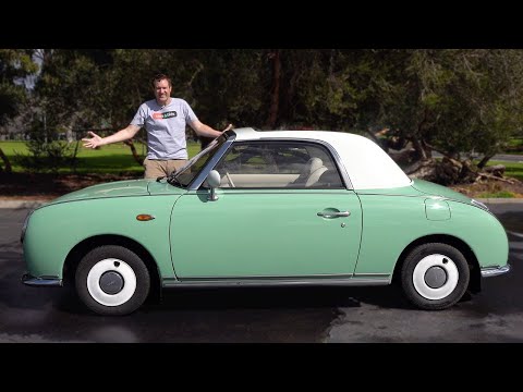 Видео: Nissan Figaro это сумасшедший японский маленький ретро кабриолет