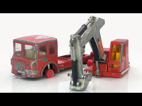 Видео: Реставрация экскаватора на шасси грузового автомобиля Matchbox. Модель, которая не была произведена.