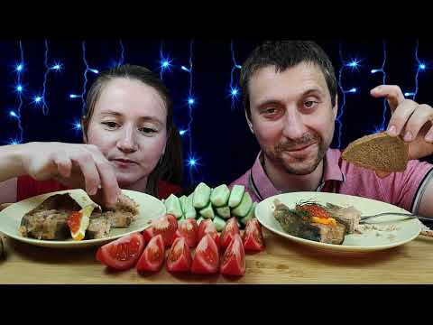 Видео: МУКБАНГ ЖАРЕНЫЕ СТЕЙКИ ИЗ КЕТЫ | MUKBANG FRIED CHUM SALMON STEAKS #friedfish #mukbang