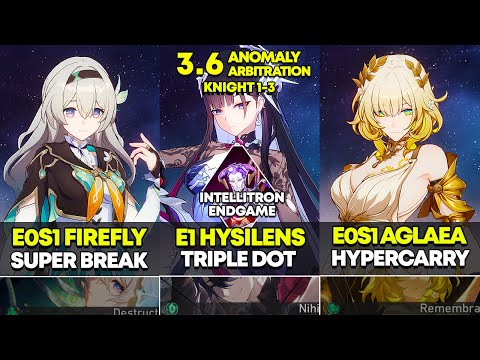 Видео: E0S1 Firefly & E1 Hysilens & E0S1 Aglaea | Рыцарь арбитража аномалии 1-3 | Honkai Star Rail 3.6
