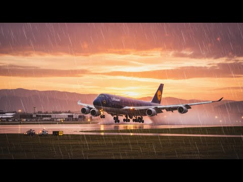 Видео: РЕДКОЕ ВИДЕНИЕ! Посадка тяжёлого самолёта Lufthansa в аэропорту Биллингс-Логан