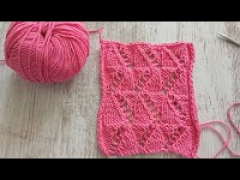 Видео: Красивый и простой ажурный узор спицами (+схема)