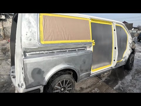 Видео: Покраска АЙСБЕРГА. VW T6 в полняк в мокряк!