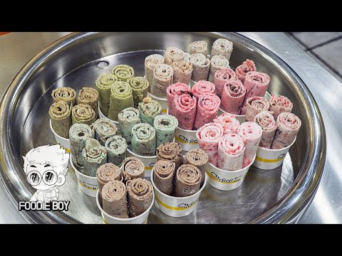 Видео: Ролл мороженое - Уличная еда в Корее