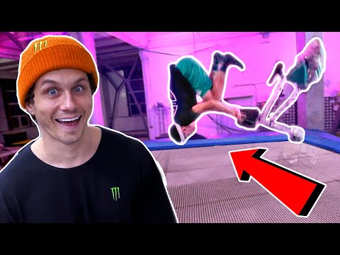 Видео: Свернул шею на батуте! БАТУТ Game of BIKE #10