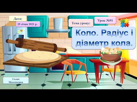 Видео: 3 клас. НУШ. 91. Коло. Радіус і діаметр кола.