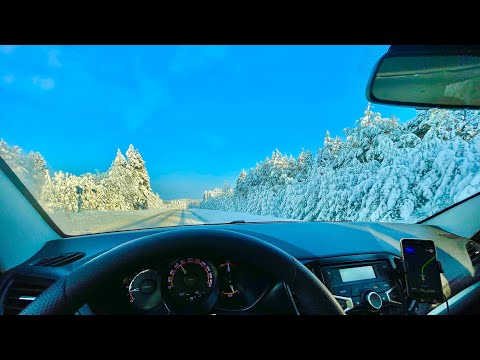 Видео: Дорога от Чайковского до Октябрьского. Красивые пейзажи и скользкие дороги!