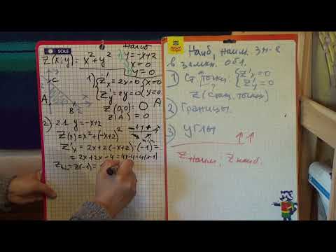 Видео: наибольшее (наименьшее) значение функции двух переменных в замкнутой области