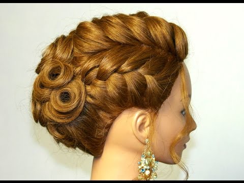 Видео: Вечерняя  прическа на средние волосы на основе французских кос.