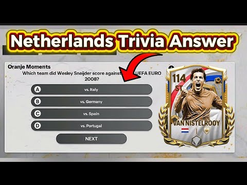 Видео: КАК ПОЛУЧИТЬ ОТВЕТЫ НА ВИКТОРИНУ «ИСТОРИЯ НАЦИИ: НИДЕРЛАНДЫ», ДЕНЬ 4, ЯПОНИЯ, В EA FC FIFA MOBILE...