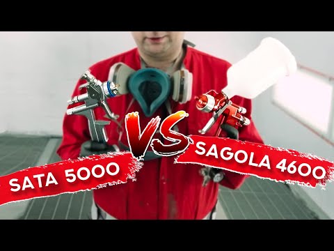 Видео: БИТВА КРАСКОПУЛЬТОВ | Какой краскопульт выбрать для покраски авто? Sata 5000 VS Sagola 4600