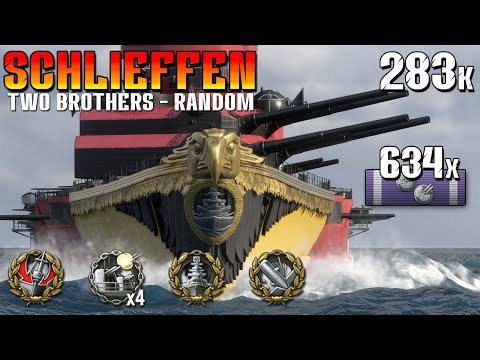 Видео: Линкор Шлиффен – Вторичные Орудия Уничтожают на Двух Братьях