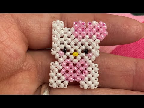 Видео: Туториал хеллоу Китти из бисера. #hellokitty Из бисера. Котик из бисера