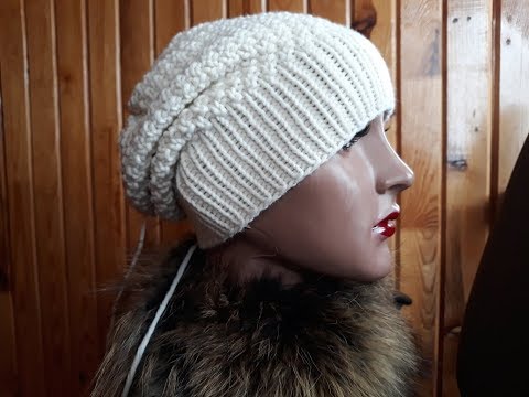 Видео: Шапка бини спицами (женская). Часть 2.