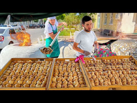 Видео: Читир - Читир Самса | Приготовление Хрустящей Овощной Самсы | Знаменитая Узбекская Уличная еда