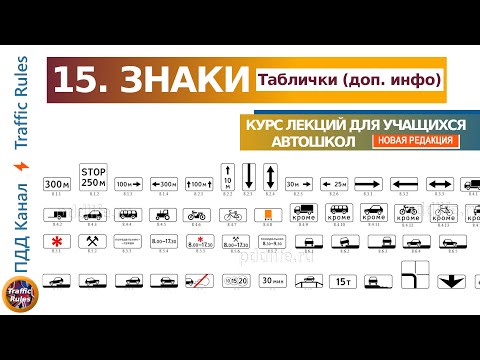 Видео: Полный курс пдд 2024 Вебинар 15 - Знаки дополнительной информации