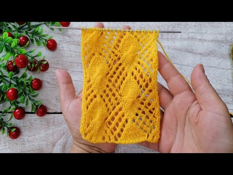 Видео: Красивый ажурный узор спицами  №18  Бабочки