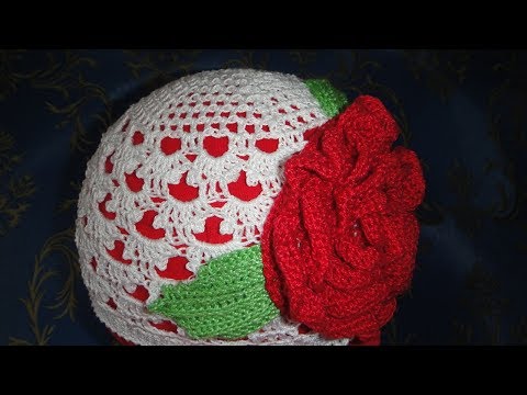 Видео: Летняя ажурная шапочка крючком для девочки. Crochet summer hat