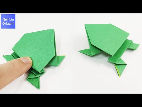 Видео: Оригами из бумаги - Прыгающая лягушка из бумаги