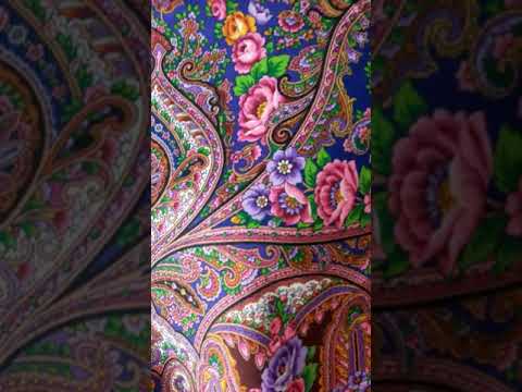 Видео: Павловопосадская шаль "Осенние колокола"14