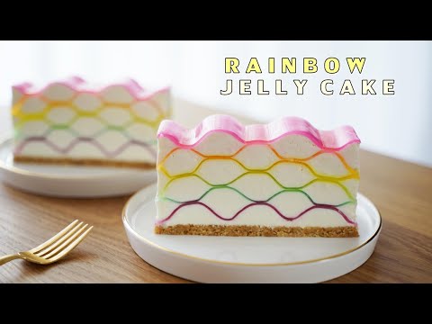 Видео: Я сделала красивый радужный чизкейк с желе. 🌈 / Радужный желейный чизкейк / Удивительный торт