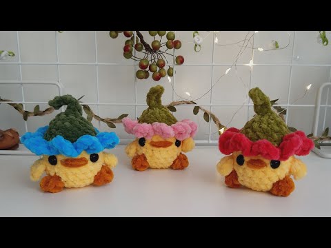 Видео: Вязаный цыпленок в шляпе, цыплёнок крючком, брелок крючком, crochet chicken
