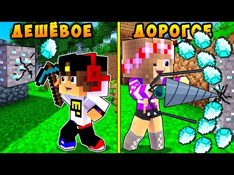 Видео: РЕБЕНОК И ДЕВУШКА Как пройти Майнкрафт, что выбрать дорогое или дешевое ! НУБ И ПРО ВИДЕО MINECRAFT
