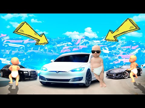Видео: Көліктер свалкасынан ТЕСЛА тауып алып жарыстық!